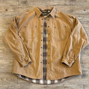 Men’s L.L. Bean Flannel-Lined Canvas Shirt Jacket - SIZE XXL